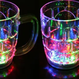 LED Flashing 7 Color Changing Liquid Activated For Parties & Gifting Glass (Set of 2Pcs) Glass Beer Mug-16