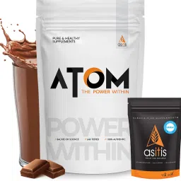 ATOM Whey Protein Double Rich Chocolate 1kg+ AS-IT-IS Creatine 100g Whey Protein-28