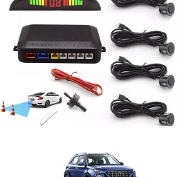 Car Universal Black 4 Ultrasonic Reverse Parking Sensor-290 4 Parking Sensors, Compact Screen Distance Display with Sound Warning Parking Sensor-image-65