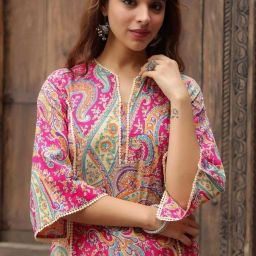 Women Printed Cotton Rayon A-line Kurta-image-37