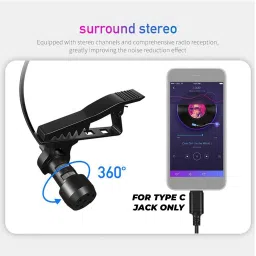 rectitude Type-C Male Omnidirectional Condenser Microphone Metal Collar Mic for Microphone image 5