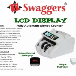 SWAGGERS MONEY COUNTING MACHINE LED DISPLAY BLACK PRO MANUAL VALUE FAKE NOTE DETECTION Note Counting Machine image 3