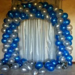 Solid Metallic Blue Silver Balloon Balloon-image-3