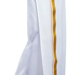 Prakasam Cotton Premium Quality Welcro Pocket ( sticker Dhoti) Jari Cotton White Solid Men Dhoti-image-97