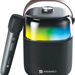 Portronics 4 with Wireless Karaoke Mic, 6Hrs Playtime, HD Sound 50 W Bluetooth Party Speaker-11