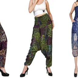 fusfus Printed Rayon, Cotton Women Harem Pants-picture-22