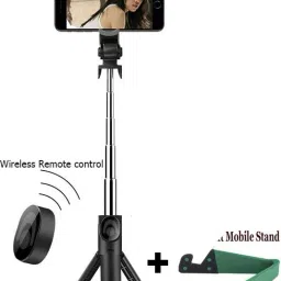 POZUB Tripod Stand Bluetooth Selfie Stick with Wireless Remote Mobiles Video Stand Tripod, Monopod Kit, Monopod, Tripod Ball Head, Tripod Clamp, Tripod Bracket, Tripod Kit-35
