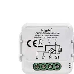 Ledgebit WiFi Smart Breaker Single Gang Module – 5A, App & Voice Control | Smart Switch-16