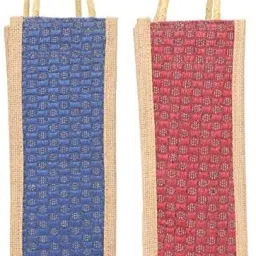 Jute Bottle Bags, , Pack of 2-image-82