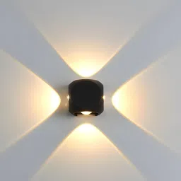 4 Way LED Indoor & Outdoor Lamp Up/Down Right/Left Elevation Light Rustproof & Waterproof Aluminum Body Black (Warm White) Post Light Outdoor Lamp-21