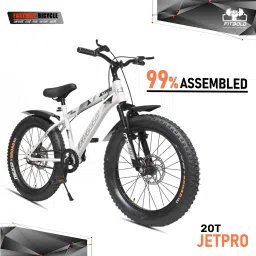 JetPro Fat Bike| Wheel-20x300 | White | Age 5-8Years | 99%Fitted |Ready to Ride 20 T (inch) Fat Tyre Cycle-14