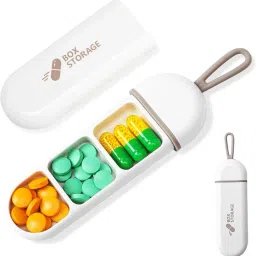 Travel Pill Organizer, 3 Compartments Portable Pill Box with Carrying Rope 3 Compartments Travel Pill Box Manual Travel Pill Organizer-38