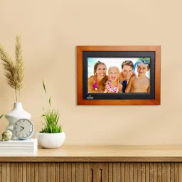 miracle digital 10'' IPS HD Wooden Digital Photo Frame with Slideshow, Video & Audio Support 10 inch Digital Picture Frame, 32 GB USB/SD Card Support image 3