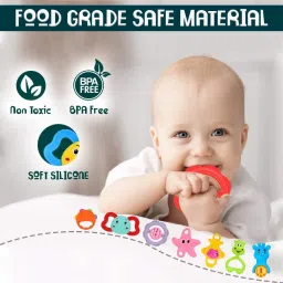 learn with fun Set of 7 Pcs with Various Exciting Toys for New Borns & Infants Rattle Rattle image 2
