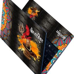 Anweshas Full Body Laptop Skin Sticker - Om Namah Shivay Black Bricks Multi Spiral Self Adhesive Stretched Vinyl Laptop Decal 15.6-image-61