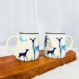 Alive Theme Tea Cups, Hand Painted Coffee, Set of 2 Cups, 330 ml Ceramic Coffee Mug-18