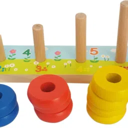 trinkets & more - Rainbow Calculation Counting Stacker (15 Pieces) | Number Learning Stacking Rings | Early Educational Toys for Toddlers Kids 18 Months + image 4