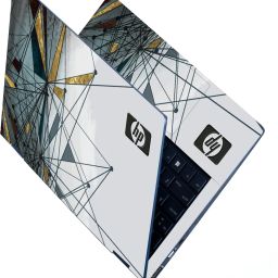 Anweshas Full Body Laptop Skin Sticker - HP Logo Geometric Design Self Adhesive Stretched Vinyl Laptop Skin Compatible for 15.6 inch-image-2