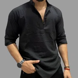 shoolin Men Self Design Cotton Blend Straight Kurta-picture-20