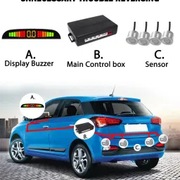 fabtec Car Reverse Parking Sensor with LED Display Object Detectors for Car Buzzer and Ultrasonic Parking Sensor image 5