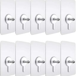 (Pck of 10 )Self Adhesive Wall Bolt Screw Sticker Hook Waterproof Wall Hook Hook 10-image-90