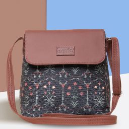 Black Women Sling Bag Taj Guldasta Flap Sling Bag-image-4