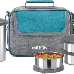 Daily Meal Lunch Box with Bag 3 Containers 300ml each & Tumbler 400ml Teal Green 3 Containers Lunch Box-2