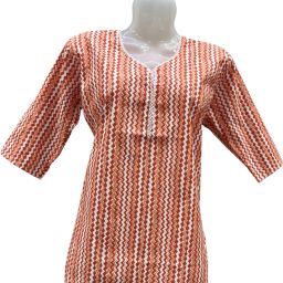 Women Printed Cotton Blend A-line Kurta-image-4