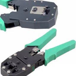 Divinext 55pc Combo Crimping Stripping Tool Kit with 3 in 1 Rj45 Rj11 Crimping Tool 4P 6P 8P Manual Crimper Modular Crimping Tool + Network Cable Cutter Wire Stripper + Networking LAN Cable Tester RJ45 / RJ11 / RJ12 / Cat5 + 6F22 9 Volt Battery + Krone Tool KD-1 Impact Punch Down Tool Push Telephone Insertion Socket Punch-Down and Punch Down Krone Tool + 50pc RJ45 Jack Connectors Modular Plugs for Cat5 Cat5e RJ45 RJ11 CCTV Camera Telephone Electric Wire Ethernet Network LAN ADSL Network Computer Maintenance Repair Tools Combo Set image 2