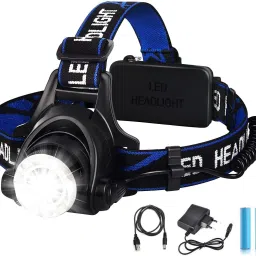 Headlamp Torch, USB Rechargeable Water Resistant Zoomable Headlamp Flashlight 3 hrs Torch Emergency Light-image-65