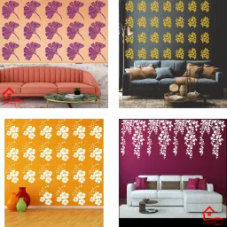(Size:-16X24 Inch) THEME- Floret, Flower,Floral ,AND Cherry Falling leaf Pattern Suitable For Bedroom, Drawing Room & Office Decoration Modern Home Wall Arts Stencil-image-41