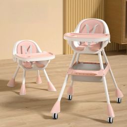 Multifunction Baby High Chair | Height Adjustable Feeding Seat with Wheels-19