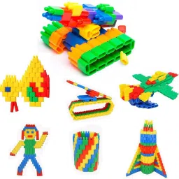 house of common 200 Pcs DIY Creative Bullet Shaped Building Block Game Construction Toy For Kids image 3
