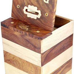 Wooden Piggy Bank | Money Bank | Gullak for Kids | Birthday Gift for Kids and Adults | Coin Box Holder | Money Box Coin Bank with Lock | Gift Ideal Coin Bank-image-93
