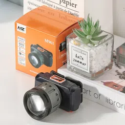 mz M961 (Rechargeable LED Headlamp) 100W Zoomable Lense 8 Hours Working Torch image 4