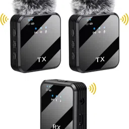 Dual Wireless Mic with Noise Cancellation for YouTube Video Recording Reel Vlogs Microphone-14