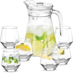 7pc Crystal Water Jug with Glass Set Jug Glass Set-image-45