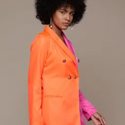 Women Solid Double Breasted Party Blazer-image-37