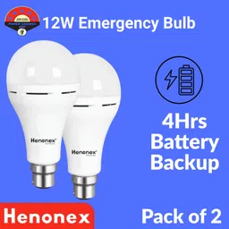 henonex High Efficiency 12W LED Emergency Bulbs – Pack of 2 2 hrs Bulb Emergency Light-picture-3