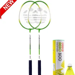 CB-86 (2 Badminton Racquet) And Aero 500 Shuttle Box (6 Shuttle) Multicolor Strung Badminton Racquet-picture-1