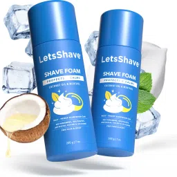 Shave Foam Sensitive Skin Protection with Coconut Oil and Menthol, | Rust-Proof Aluminium Bottle - 200 gm Each, Pack of 2-18