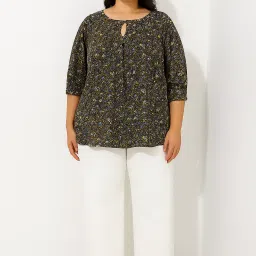 Casual Regular Sleeves Floral Print Women Black, Multicolor Top-picture-12