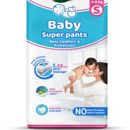 Baby Super Pants | Diaper Infused with Aloe Vera, Shea Butter & Vitamin E | Insta-Absorb Technology - S-16