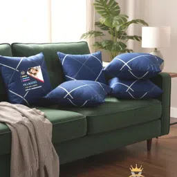 villagers Premium Cushion Set | (16x16 inch) Polyester Fibre Abstract Bolster Pack of 5-picture-17