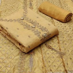 Unstitched Chanderi Salwar Suit Material Embroidered-image-72