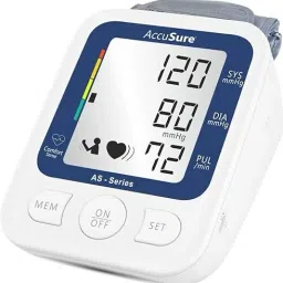 AccuSure Automatic AS series Blood pressure monitoring device with Adaptor (Works With Both Battery And Charger) Bp Monitor image 2