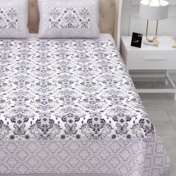 160 TC Cotton Double Jaipuri Prints Flat Bedsheet-image-10