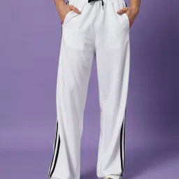 Men Solid White Track Pants-25