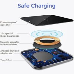 X88 Pro Fast & Sleek: Square Wireless Charging Pad for All Devices Charging Pad-image-3