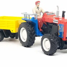 Pull Back Tractor with Trolley Model Toys For Kids-8